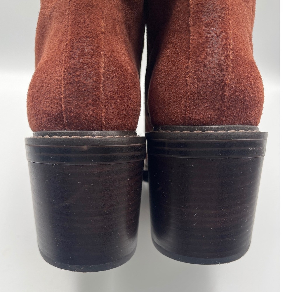 Vince Camuto Buckle Ankle Boots‎ Women's 9 Brown Suede Block Heel Booties - Picture 10 of 11